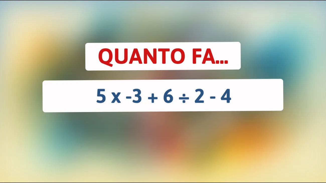 \"Solo l'1% delle persone riesce a risolvere questo enigma matematico: ti sfidiamo a provarci!\""