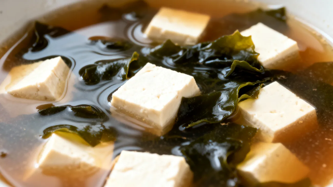 Zuppa di miso con tofu e wakame"